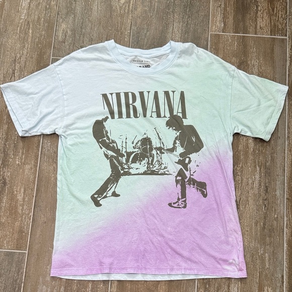 American Eagle Outfitters Nirvana Tee - White and Purple - Picture 1 of 9
